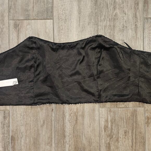 En Saison Top Women Size 3X Nelly Bandeau Bustier Black Tweed Crop Mini Tube NEW - Picture 11 of 15